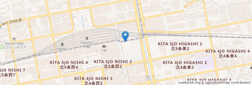Mapa de ubicacion de Rental Bicycle/Reception en Japan, Hokkaido Prefecture, Ishikari Subprefecture, Sapporo.