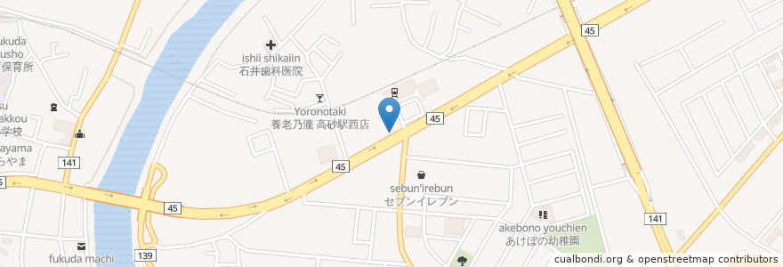Mapa de ubicacion de クオール薬局 たかさご駅前2号店 en 日本, 宫城县, 仙台市, 宮城野区.