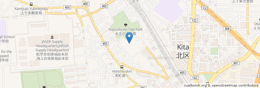 Mapa de ubicacion de 中央工学校 en Japon, Tokyo, 北区.