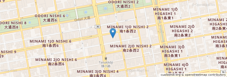 Mapa de ubicacion de 味の三平 en 日本, 北海道, 石狩振興局, 札幌市, 中央区.