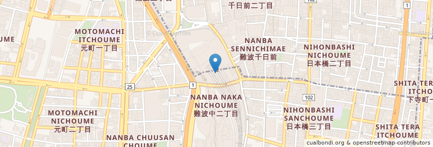 Mapa de ubicacion de スターバックス en Japan, 大阪府, Osaka, 浪速区.
