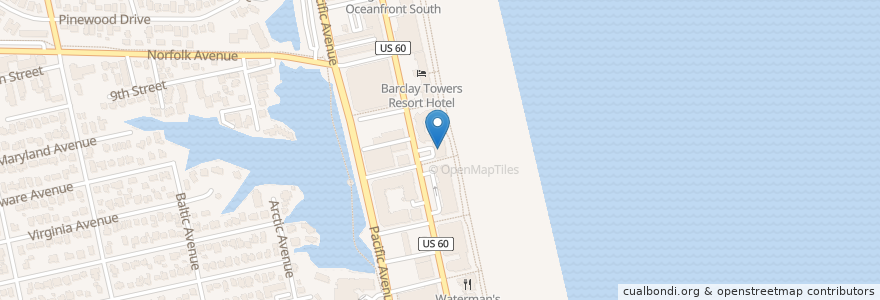Mapa de ubicacion de Chix Seaside Grill & Bar en Vereinigte Staaten Von Amerika, Virginia, Virginia Beach.