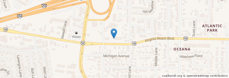 Mapa de ubicacion de Rick's Cafe en Stati Uniti D'America, Virginia, Virginia Beach.