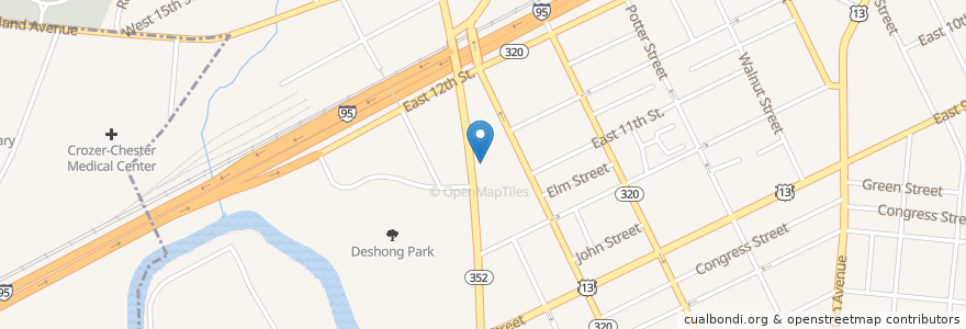 Mapa de ubicacion de Avenue Pharmacy en Estados Unidos Da América, Pensilvânia, Delaware County, Chester.