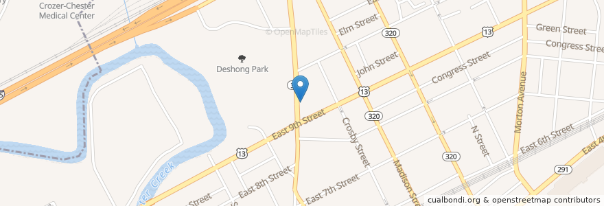 Mapa de ubicacion de Smarty Pants Academy en 미국, 펜실베이니아, Delaware County, Chester.