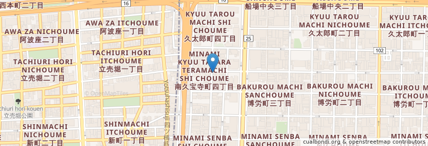 Mapa de ubicacion de HARZ en Jepun, 大阪府, 大阪市, 中央区.