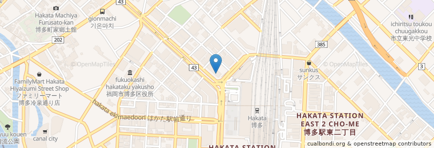 Mapa de ubicacion de Sumitomo Mitsui Banking Corporation en Japan, Fukuoka Prefecture, Fukuoka, Hakata Ward.