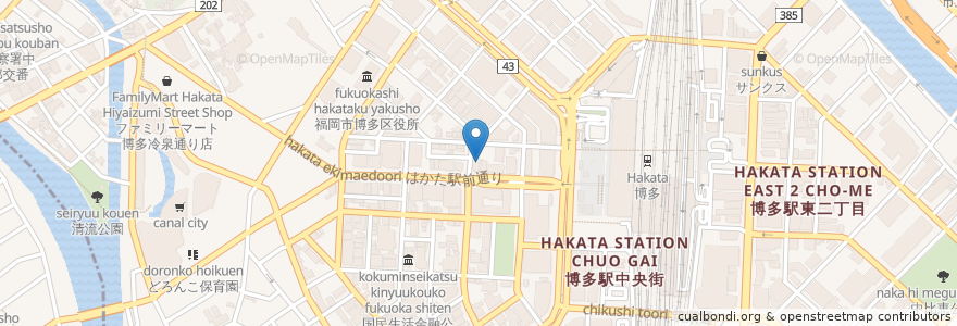 Mapa de ubicacion de Cybac en Jepun, 福岡県, 福岡市, 博多区.