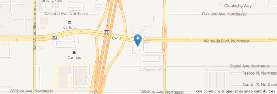 Mapa de ubicacion de Chevron gas station en États-Unis D'Amérique, Nouveau-Mexique, Bernalillo County, Albuquerque.