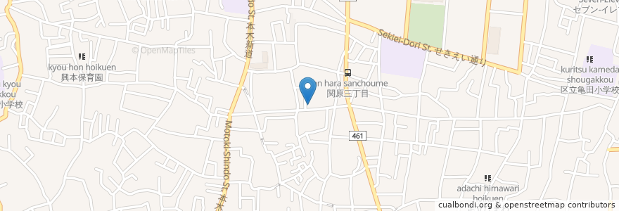 Mapa de ubicacion de 大成軒 en 日本, 东京都/東京都, 足立区.