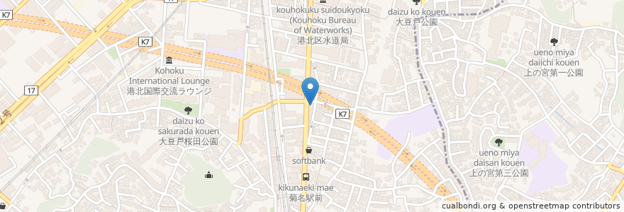 Mapa de ubicacion de 八木クリニック en اليابان, كاناغاوا, 横浜市, 港北区.