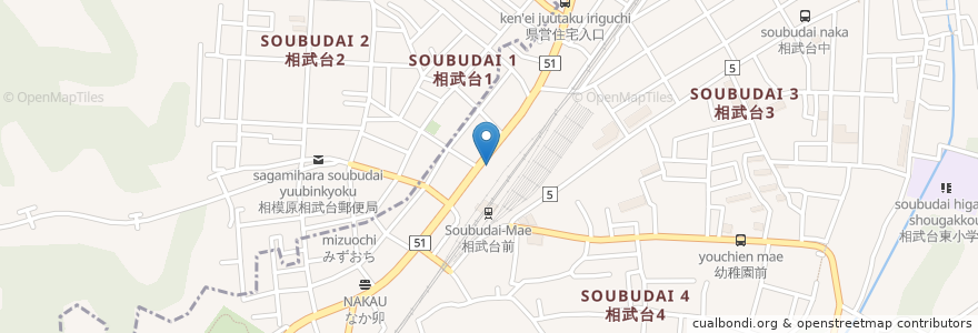 Mapa de ubicacion de 寿司居酒屋　や台ずし en 日本, 神奈川県, 座間市.