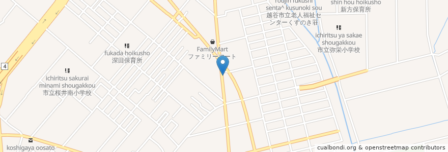Mapa de ubicacion de ビストロ en Япония, Сайтама, 越谷市.