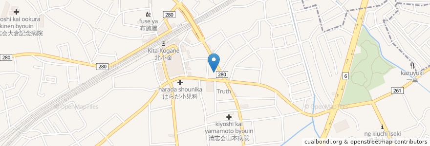 Mapa de ubicacion de 諏訪神社 en Japan, Präfektur Chiba, 松戸市.