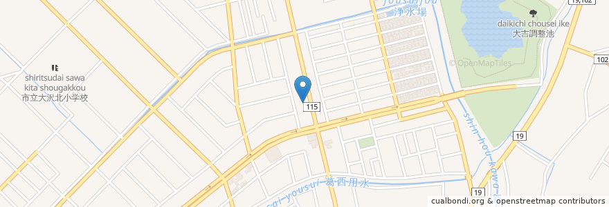 Mapa de ubicacion de ウェルシア en 日本, 埼玉県, 越谷市.