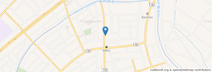 Mapa de ubicacion de すき家 en 日本, 埼玉县, 越谷市.