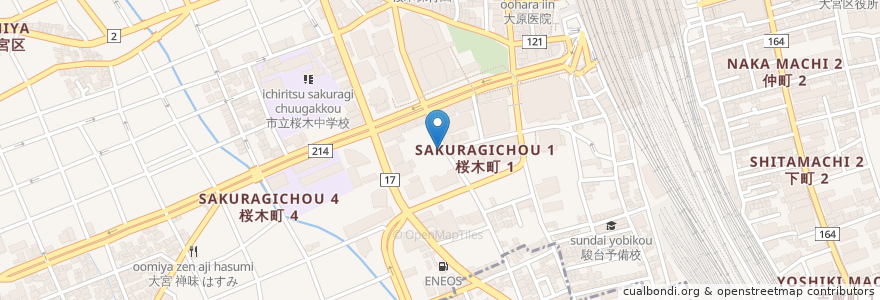 Mapa de ubicacion de 大宮JPビル郵便局 en Jepun, 埼玉県, さいたま市, 大宮区.