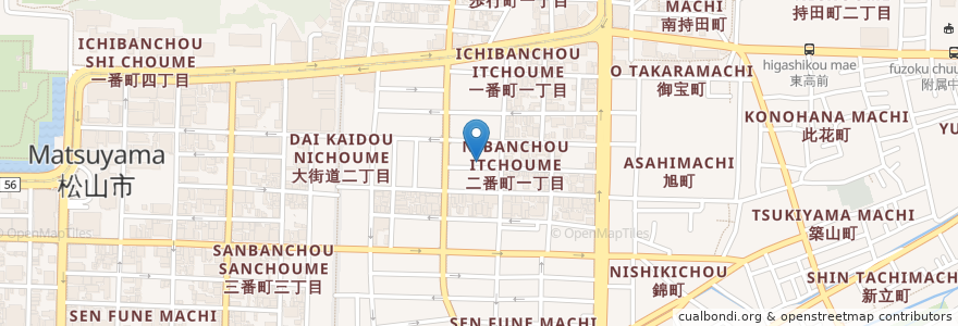 Mapa de ubicacion de Club IST en Japan, 愛媛県, 松山市.