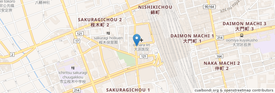 Mapa de ubicacion de いきなり！ステーキ en 日本, 埼玉県, さいたま市, 大宮区.