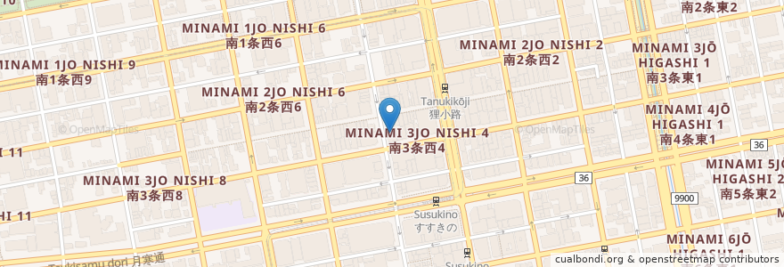 Mapa de ubicacion de くさち en Japan, 北海道, 石狩振興局, Sapporo, 中央区.