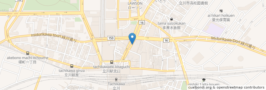 Mapa de ubicacion de 富士そば en اليابان, 東京都, 立川市.