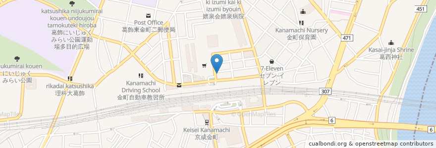 Mapa de ubicacion de マツモトキヨシ en اليابان, 東京都, 葛飾区.