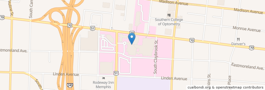 Mapa de ubicacion de Plaza Coffee Shop en Amerika Birleşik Devletleri, Tennessee, Shelby County, Memphis.
