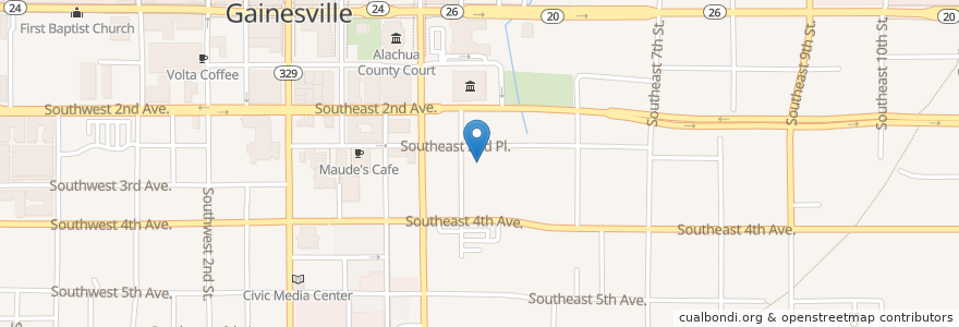Mapa de ubicacion de SunState Federal Credit Union en Vereinigte Staaten Von Amerika, Florida, Alachua County, City Of Gainesville Municipal Boundaries, Gainesville.