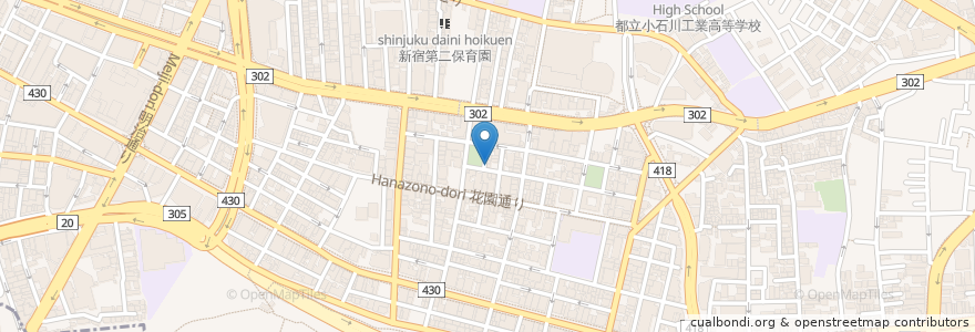 Mapa de ubicacion de さんしょの木 en 日本, 東京都, 新宿区.