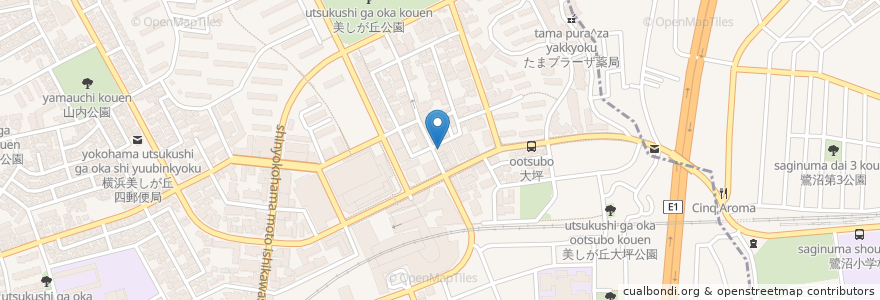 Mapa de ubicacion de 横浜家 en Japan, Präfektur Kanagawa, Yokohama, 青葉区, 宮前区.