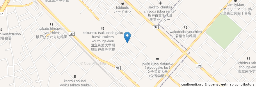 Mapa de ubicacion de 焼肉金海苑 en Japón, Prefectura De Saitama, 鶴ヶ島市, 坂戸市.