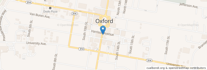 Mapa de ubicacion de Insomnia COokies en United States, Mississippi, Lafayette County, Oxford.