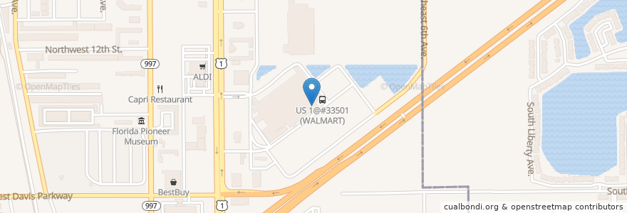 Mapa de ubicacion de McDonald's en アメリカ合衆国, フロリダ州, マイアミ・デイド郡, Florida City.