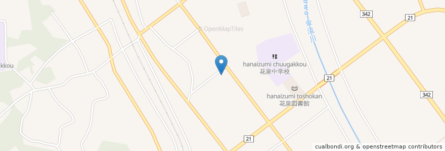 Mapa de ubicacion de イタリア食堂フィオーレ en Japão, 岩手県, 一関市.