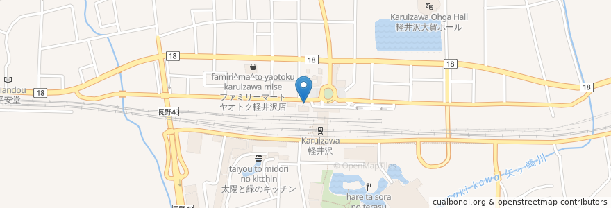 Mapa de ubicacion de 軽井沢駅前交番 en 일본, 나가노현, 北佐久郡, 軽井沢町.