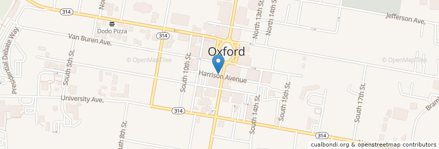 Mapa de ubicacion de Stella at Oxford en Estados Unidos Da América, Mississippi, Lafayette County, Oxford.