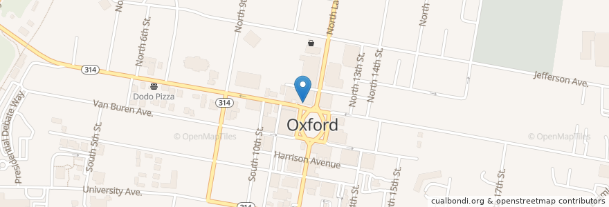 Mapa de ubicacion de Trustmark en Amerika Birleşik Devletleri, Mississippi, Lafayette County, Oxford.