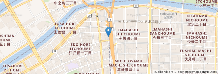 Mapa de ubicacion de さらんちぇ en Japão, 大阪府, 大阪市, 北区, 西区.