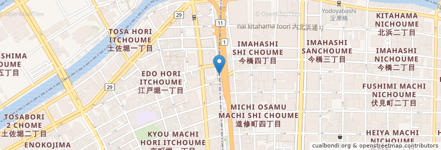 Mapa de ubicacion de ちくせき en Giappone, Prefettura Di Osaka, 大阪市, 中央区, 北区.