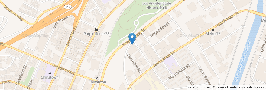Mapa de ubicacion de Highland Park Brewery Chinatown en United States, California, Los Angeles County, Los Angeles.