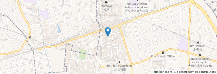 Mapa de ubicacion de もつ鍋らく en 日本, 東京都, 目黒区, 大田区.