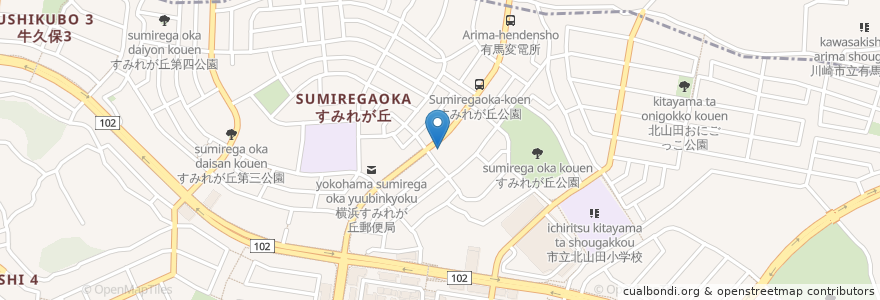 Mapa de ubicacion de 鳥居歯科医院 en Japón, Prefectura De Kanagawa, Yokohama, 都筑区.