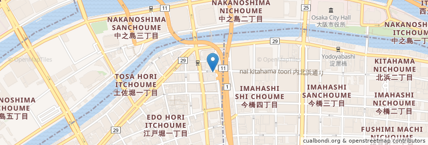 Mapa de ubicacion de RUTSUBO KITCHEN en 日本, 大阪府, 大阪市, 北区, 西区.
