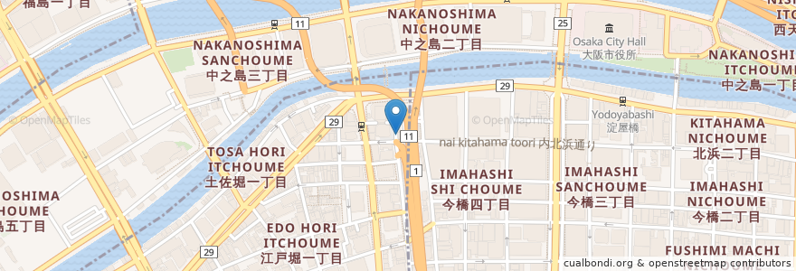 Mapa de ubicacion de 上等カレー en Japan, 大阪府, Osaka, 北区, 西区.