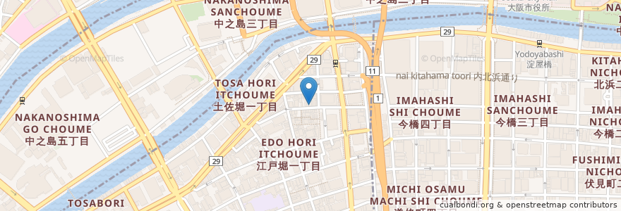 Mapa de ubicacion de TRECCE en Japonya, 大阪府, 大阪市, 北区, 西区.