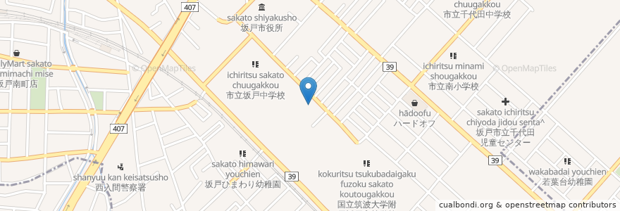 Mapa de ubicacion de 大畑皮膚科医院 en 日本, 埼玉县, 鶴ヶ島市, 坂戸市.