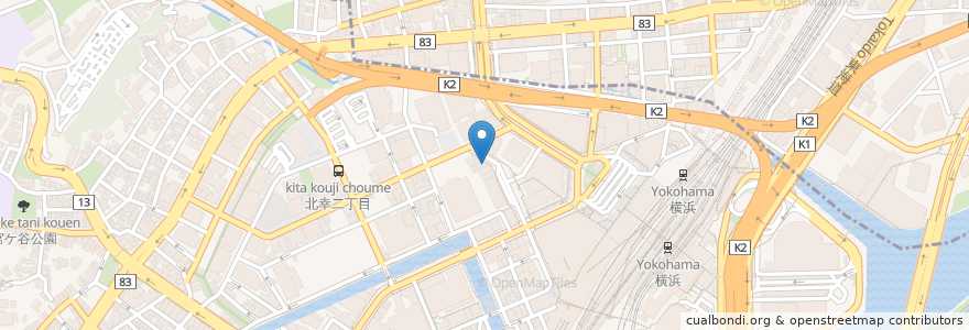 Mapa de ubicacion de せんだい 横浜駅西口店 en Japan, 神奈川県, Yokohama, 西区, 神奈川区.
