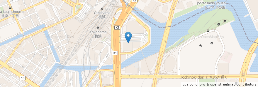 Mapa de ubicacion de 壱八屋 スカイビル店 en Japão, 神奈川県, 横浜市, 西区, 神奈川区.