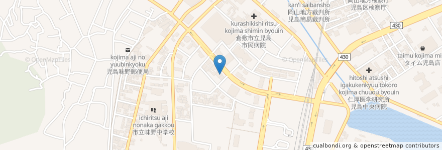 Mapa de ubicacion de 藤田医院 en 日本, 冈山县, 倉敷市.