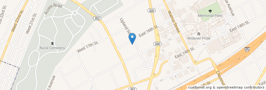Mapa de ubicacion de Chester for Christ Baptist Church en États-Unis D'Amérique, Pennsylvanie, Delaware County, Chester.